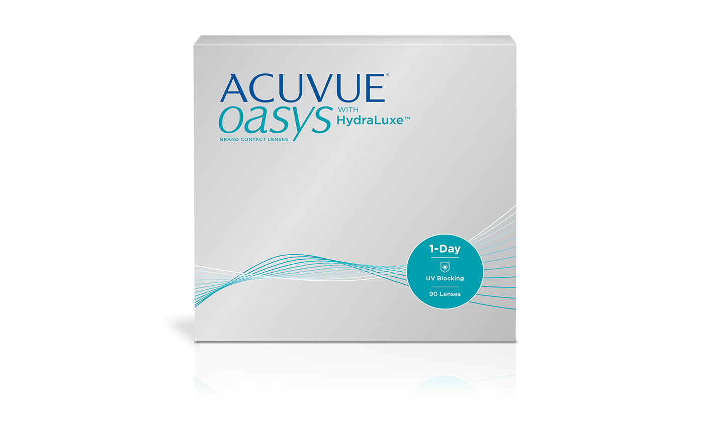 עדשות מגע יומיות Acuvue Oasys 1-Day with HydraLuxe אריזה גדולה אקיוביו אואזיס